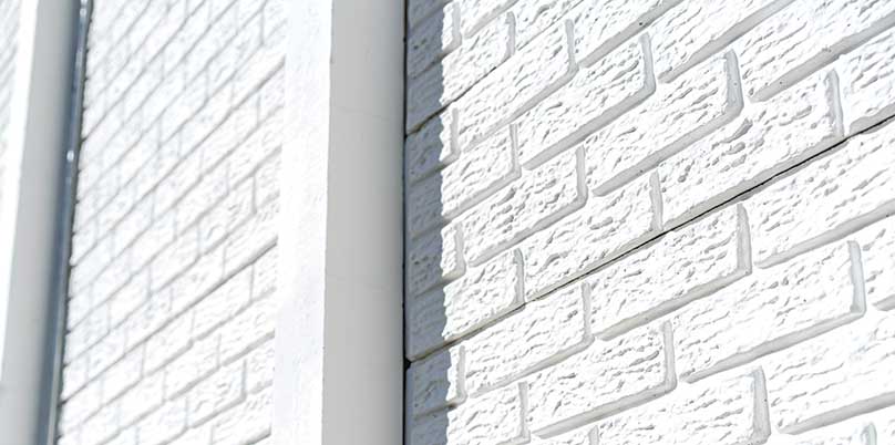 White rustic brick precast concrete wall