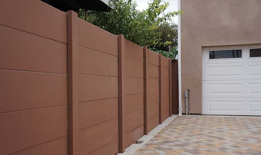 Brown smoothstone precast concrete wall