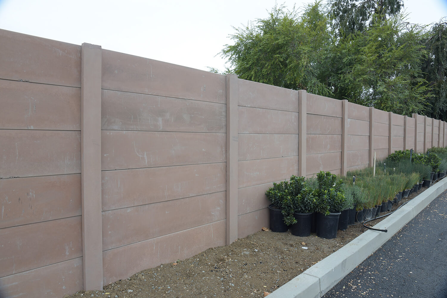 Brown smooth stone precast concrete wall products