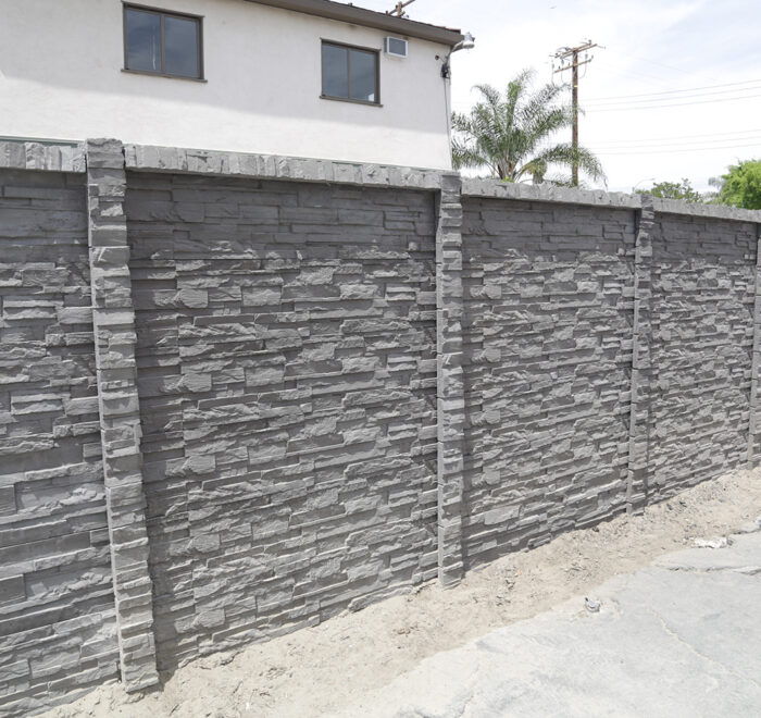 Gray chiselstone concrete wall