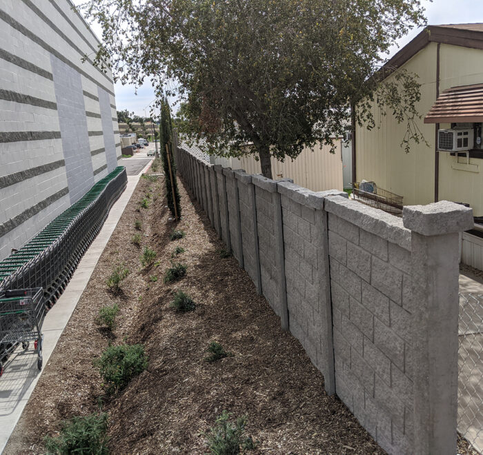 Gray blockcrete precast concrete wall