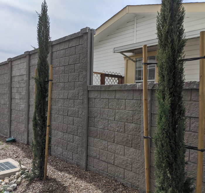 Gray blockcrete precast concrete wall