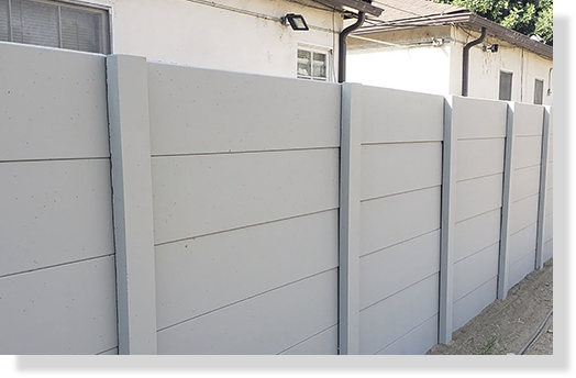 White smoothstone precast concrete wall