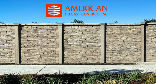 American Precast Concrete logo and precast wall